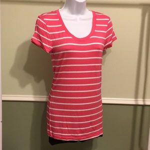 Pink/white striped Zenana Outfitters shirt - SM